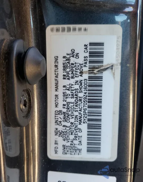 2009 Pontiac Vibe z USA, uszkodzony, nr VIN 5Y2SP67059Z416003